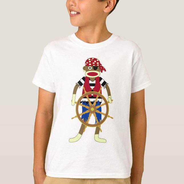 Camiseta Pirata do macaco da peúga (Frente)