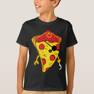 Camiseta pirata do mar do Caribe menino pequeno pizza