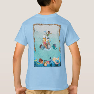 Camiseta Pirata e Sereia Aniversário para Crianças