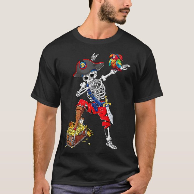Camiseta Pirata Esqueleto Dabbing (Frente)