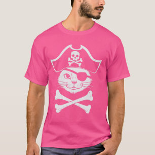 Camiseta Pirata Gato Crossbones Gato Gato-Penteado Gato Gat