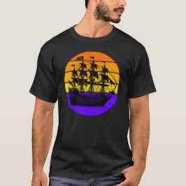 Camiseta Pirata Navio Vintage Sunset