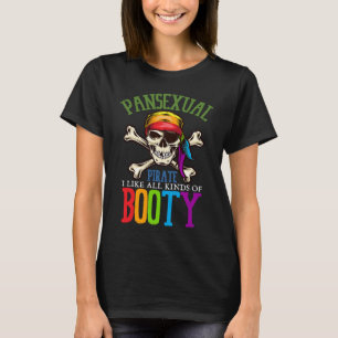 Camiseta Pirata Pansexual Como Todos os Tipos de Booty Gay