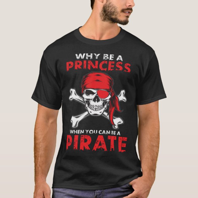 Camiseta Pirata Para Garotas, Patch De Olho Crânio E Crossb (Frente)