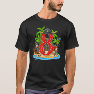 Camiseta Pirata Pirata de Aniversário com 8 anos Arr Arr Ar