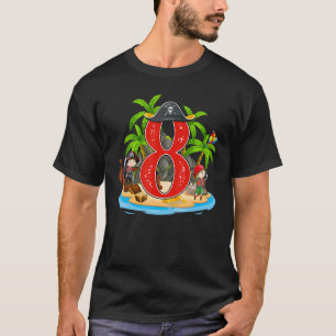 Camiseta Pirata Pirata de Aniversário com 8 anos Arr Arr Ar