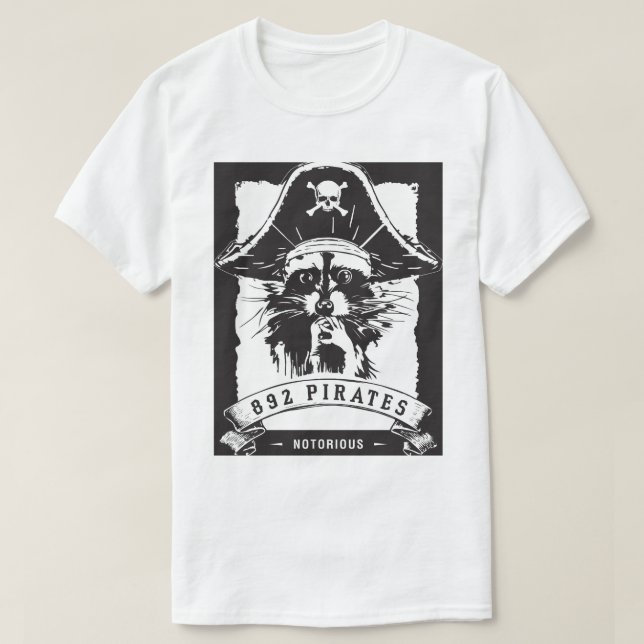 Camiseta Pirata Racoon 892 (Frente do Design)