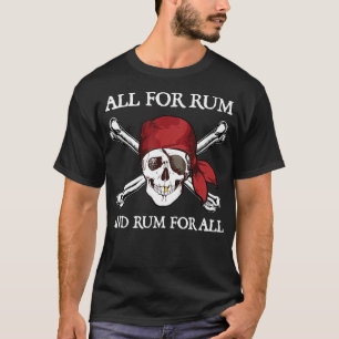 Camiseta Pirata Tudo Para Rum E Rum Para Todos