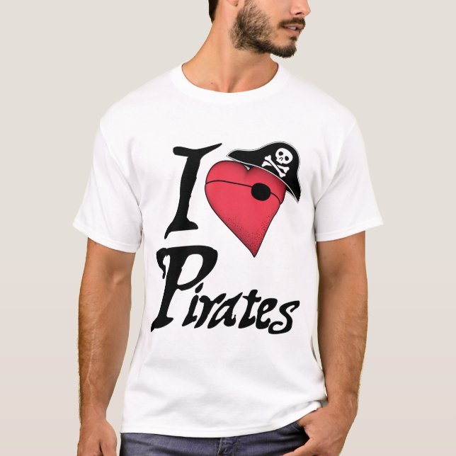 Camiseta Piratas do coração - luz (Frente)