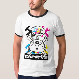 Camiseta piratas do processo de 4 cores