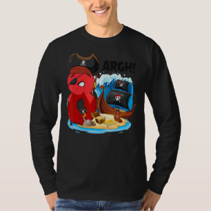Camiseta Piratas Piratas de Aniversário com 8 Anos Embarcam