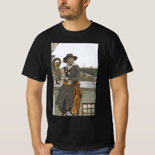 Camiseta Piratas Vintage, Criança no Convés de Adventure Ga