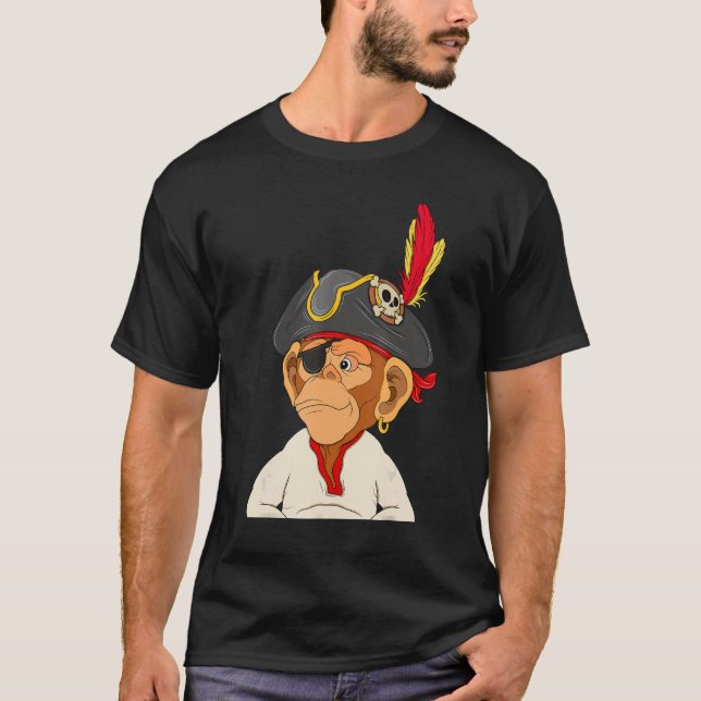 Camiseta Pirate Ape Nft - O Capitão Macaco (Frente)