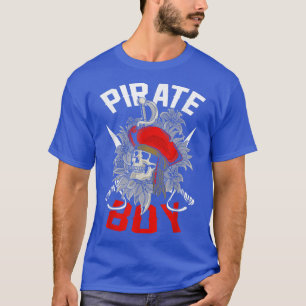 Camiseta Pirate Boy Skeleton Halloween Engraçado Jolly Roge