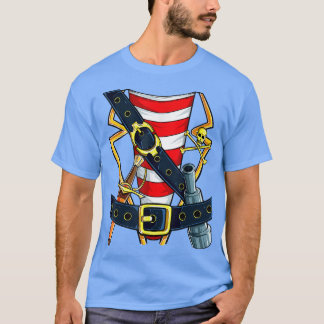 Camiseta Pirate Buccaneer Costume T Dia de as Bruxas engraç