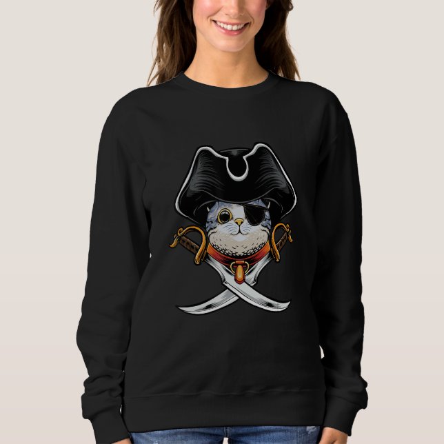 Camiseta Pirate Cat Pirate   Jolly Roger Cat Kitten (Frente)