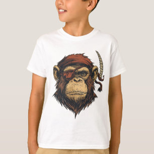 Camiseta Pirate Chimp: Design de Aventuros e Negros