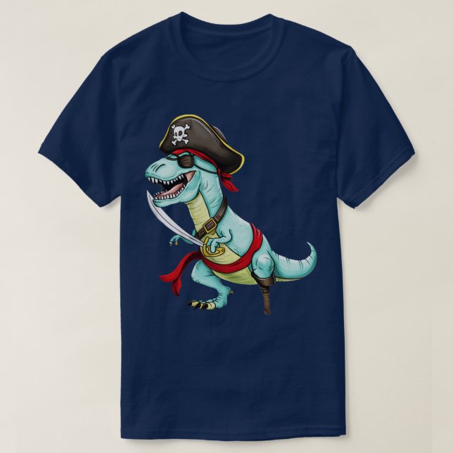 Camiseta Pirate Dinosaur (Frente do Design)