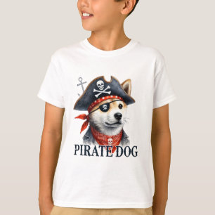 Camiseta Pirate Dog - Digital Watercolor T Shirt