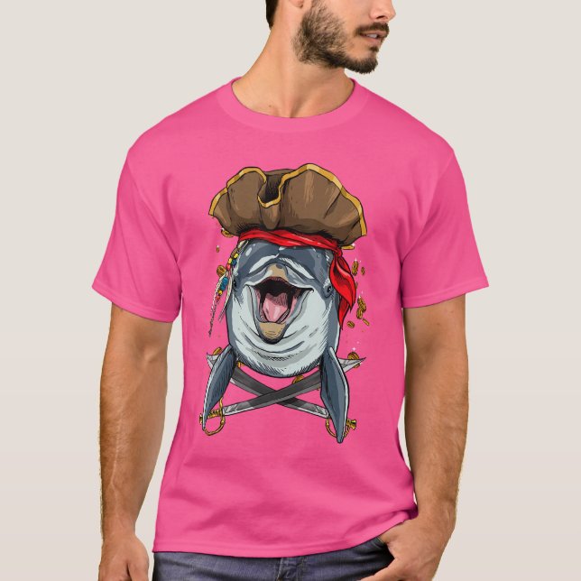 Camiseta Pirate Dolphin Jolly Roger Flag NOcean Dol (Frente)