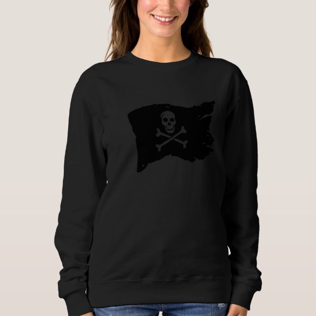 Camiseta Pirate Flag Skull & Bones Blackout Hidden Silhouet (Frente)