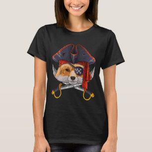 Camiseta Pirate Fox Jolly Roger Halloween Costume Crossbone