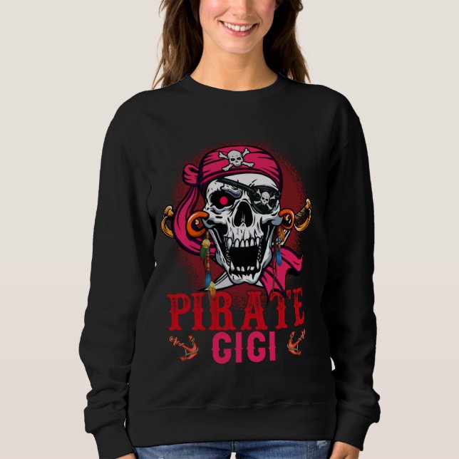 Camiseta Pirate Gigi Halloween Skull Pirate Família de Cost (Frente)