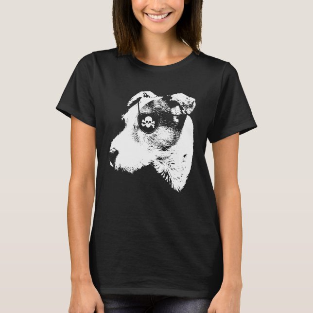 Camiseta Pirate JACK RUSSELL TERRIER Shirt with Eye Patch S (Frente)