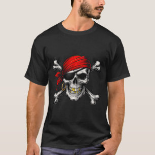 Camiseta Pirate Jolly Roger Flag E Skull Crossbones Hallo