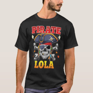 Camiseta Pirate Lola Skull Crossbones Halloween Fam