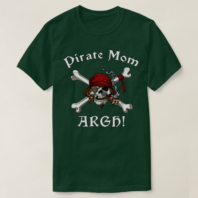 Camiseta Pirate Mamãe Skull (Frente do Design)