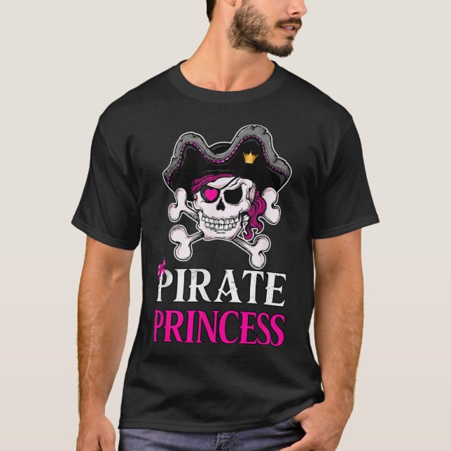 Camiseta Pirate Princess Crossbones Jolly Roger Flag (Frente)