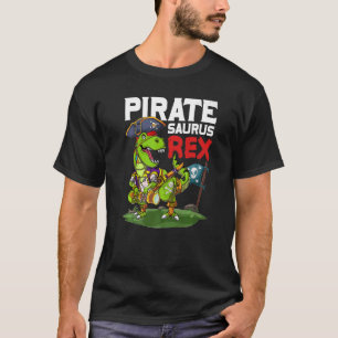 Camiseta Pirate Saurus Rex Dinossauro Jolly Roger Halloween