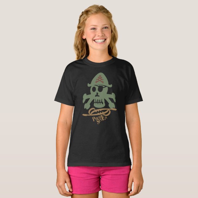 CAMISETA PIRATE SEVEN SKULL BY MASANSER PIXELAT (Frente Completa)