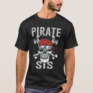 Camiseta Pirate Sis Girls Skull Crossbones Flag Halloween