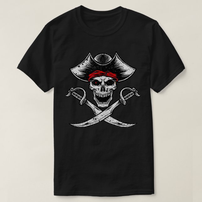Camiseta Pirate Skull Buccaneer  (Frente do Design)