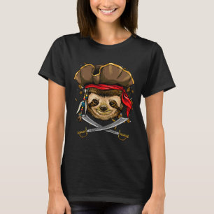 Camiseta Pirate Sloth Jolly Roger Halloween - Natal