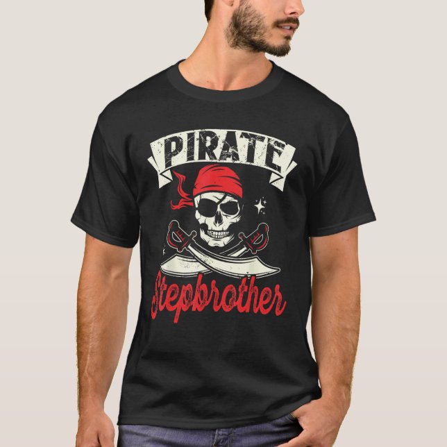 Camiseta Pirate Stepbrother Skull and Crossbones Flag Pirat (Frente)