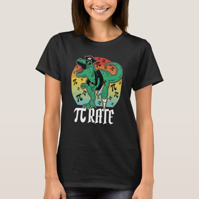Camiseta Pirate Trex Dinosaur Math Pi rate Pi Day Teacher 3 (Frente)