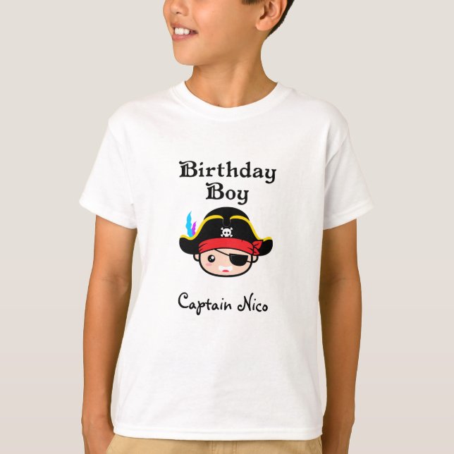 Camiseta Pirates Birthday Personalizado (Frente)