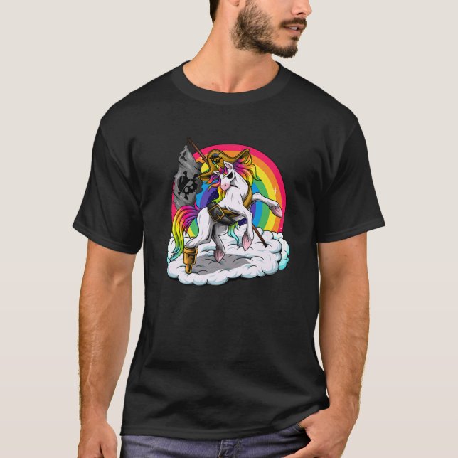 Camiseta Piraticorn | Rainbow Unicorn Pirate (Frente)