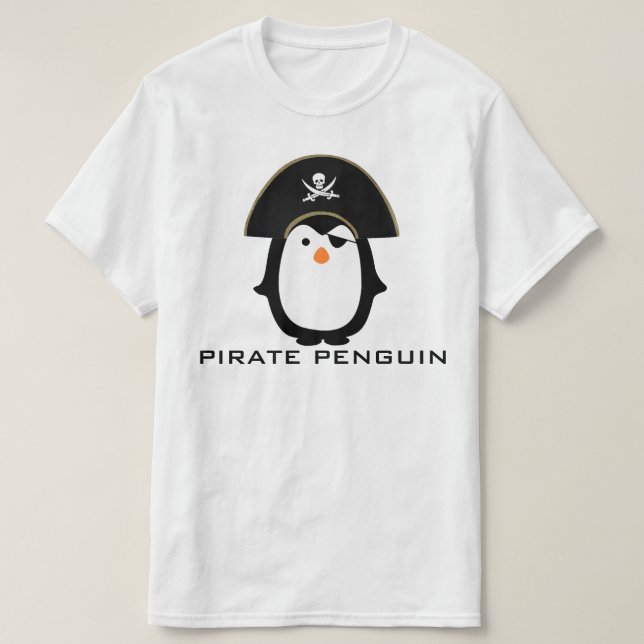 Camiseta Pirato de Pinguim (Frente do Design)