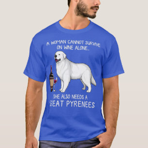Camiseta Pirenéus excelentes e vinho Cão engraçado