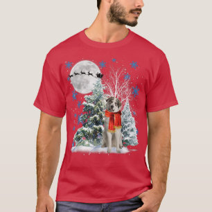 Camiseta Pirenéus excelentes Sob Moonlight Snow Christmas P