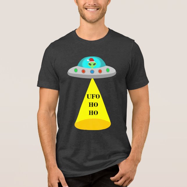 Camiseta Pires voadoras de Alienígena de Ho Ho de Natal (Frente)