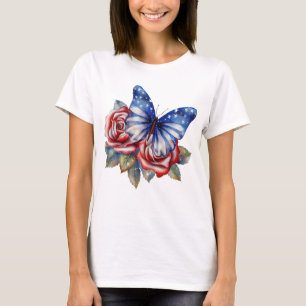 CAMISETA PIRIÓTICO VERMELHO AZUL AZUL AZUL E FLORES