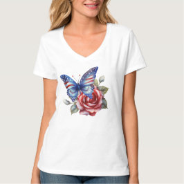 CAMISETA PIRIÓTICO VERMELHO AZUL AZUL AZUL E FLORES