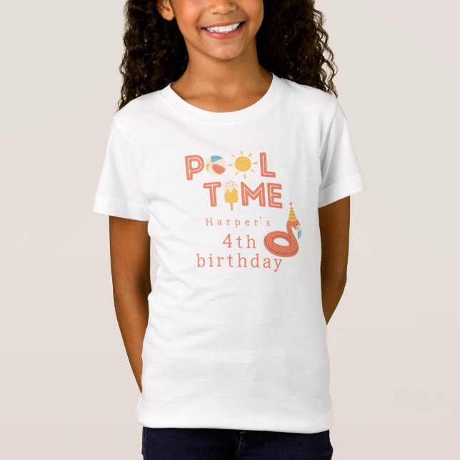 Camiseta pirulito de flamingo de verão festa de aniversário (Frente)