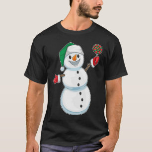 Camiseta Pirulito de Natal Homem de Neve