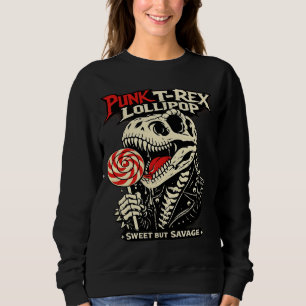Camiseta Pirulito de T-Rex Punk - Doce, mas Selvagem